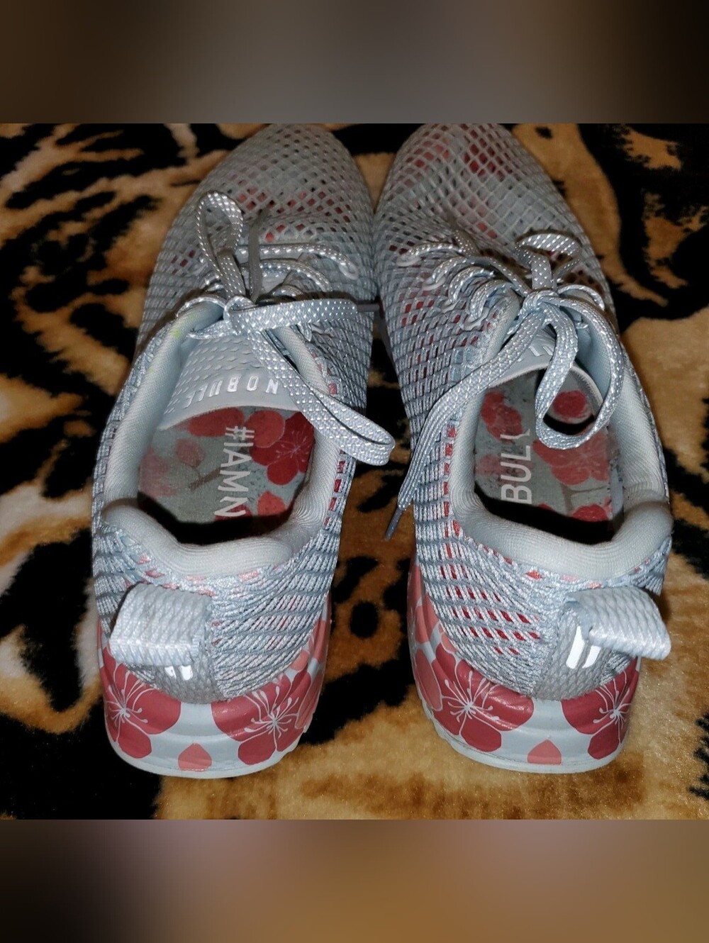 No Bull Floral blue Mesh Trainers Men’s 10.5‎ Women’s 12 Teal / pink - Picture 4 of 7